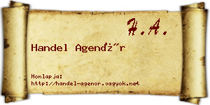 Handel Agenór névjegykártya